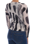 Dolce & Gabbana Elegant Silk Stroke-Pattern Sweater