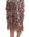 Dolce & Gabbana Metallic Sequin Tulle High-Waist Midi Skirt