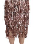 Dolce & Gabbana Metallic Sequin Tulle High-Waist Midi Skirt