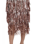 Dolce & Gabbana Metallic Sequin Tulle High-Waist Midi Skirt