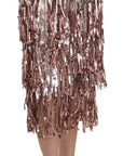 Dolce & Gabbana Metallic Sequin Tulle High-Waist Midi Skirt