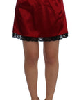 Dolce & Gabbana Elegant Red Lace High-Waist Skirt