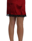 Dolce & Gabbana Elegant Red Lace High-Waist Skirt