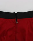 Dolce & Gabbana Elegant Red Lace High-Waist Skirt