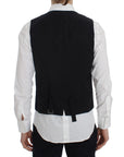 Dolce & Gabbana Elegant Gray Striped Wool Vest