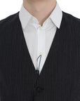 Dolce & Gabbana Elegant Gray Striped Wool Vest
