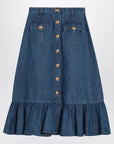 Valentino Valentino Blue denim midi skirt