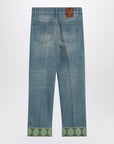 Valentino Valentino Faded blue jeans with jacquard background