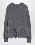 Stella McCartney Stella McCartney Grey wool sweater with feather insert