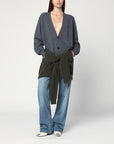 Stella McCartney Stella McCartney Grey/dark green cardigan with crossed sleeves