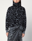 Stella McCartney Stella McCartney Leopard print turtleneck sweater in wool