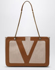 Valentino Garavani Valentino Garavani Medium Viva Superstar bag in natural/spice canvas