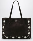 Valentino Garavani Valentino Garavani Medium Nellcôte Tote in Brown Suede