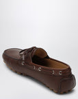 Valentino Garavani Valentino Garavani Brown leather moccasin driver Fantaway