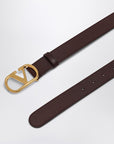 Valentino Garavani Valentino Garavani Vlogo Signature dark brown belt