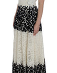 Dolce & Gabbana Elegant Floral Lace Cap Sleeve Maxi Dress
