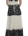 Dolce & Gabbana Elegant Floral Lace Cap Sleeve Maxi Dress
