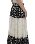Dolce & Gabbana Elegant Floral Lace Cap Sleeve Maxi Dress