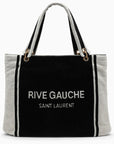 Saint Laurent Saint Laurent Rive Gauche tote in black and white terry cloth