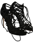 Dolce & Gabbana Elegant Black Suede Gladiator Stilettos