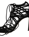 Dolce & Gabbana Elegant Black Suede Gladiator Stilettos