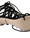 Dolce & Gabbana Elegant Black Suede Gladiator Stilettos