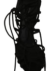 Dolce & Gabbana Elegant Black Suede Gladiator Stilettos