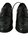 Dolce & Gabbana Elegant Green Brogues Oxford Wingtip Flats