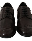 Dolce & Gabbana Elegant Brown Leather Oxford Flats