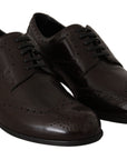 Dolce & Gabbana Elegant Brown Leather Oxford Flats