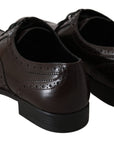 Dolce & Gabbana Elegant Brown Leather Oxford Flats
