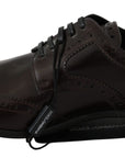 Dolce & Gabbana Elegant Brown Leather Oxford Flats