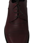 Dolce & Gabbana Elegant Bordeaux Leather Dress Shoes