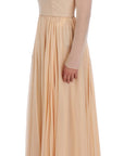 Dolce & Gabbana Elegant Beige Silk Full Length Sheath Dress