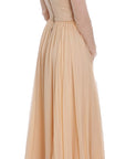 Dolce & Gabbana Elegant Beige Silk Full Length Sheath Dress