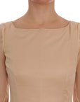Dolce & Gabbana Elegant Beige Silk Full Length Sheath Dress