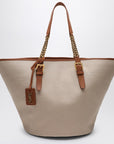 Saint Laurent Saint Laurent Desert-coloured shoulder bag in canvas and leather