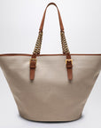 Saint Laurent Saint Laurent Desert-coloured shoulder bag in canvas and leather