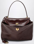 Balenciaga Balenciaga Cocco-print burgundy calfskin medium Rodeo bag