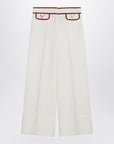 Valentino Valentino Ivory trousers with Gold V