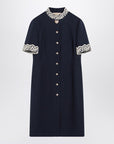 Valentino Valentino Indigo blue dress with macramé trim