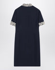 Valentino Valentino Indigo blue dress with macramé trim