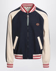 Valentino Valentino Blue/cream bomber with mixed wool VLogo
