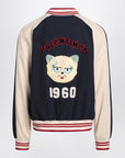Valentino Valentino Blue/cream bomber with mixed wool VLogo