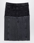 Alexander Mcqueen Alexander McQueen Two-tone black denim skirt