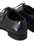 Dolce & Gabbana Elegant Dark Blue Leather Derby Dress Shoes
