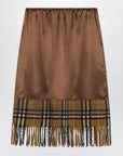 Burberry Burberry Satin skirt with Check panel