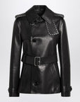Burberry Burberry Short black leather jacket with studs