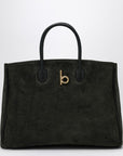 Burberry Burberry Rocking Horse small dark green suede tote