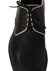 Dolce & Gabbana Elegant Black Leather Derby Dress Shoes